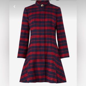 Draper James Fit and Flair Plaid Coat EUC 14